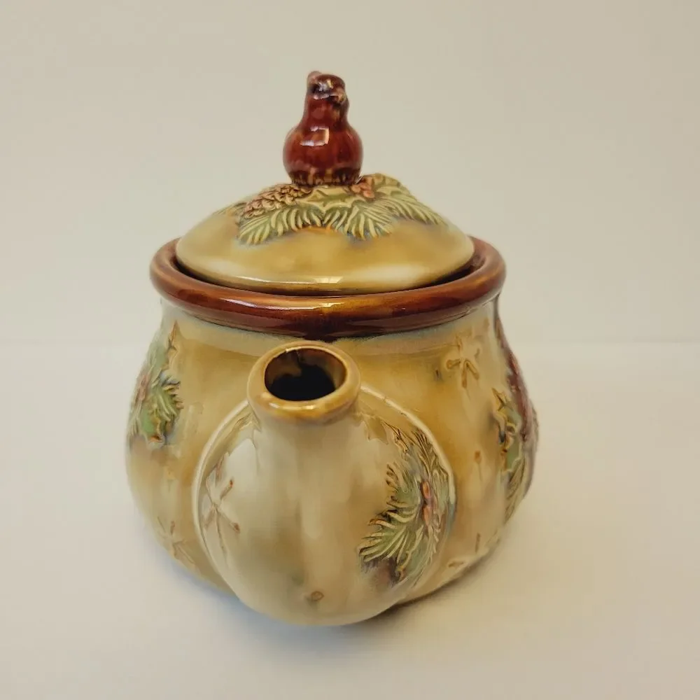 Ceramic Fall Colors Birds Design Mark A Teapot - Picture 4 of 10